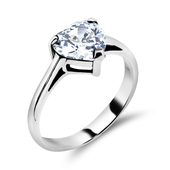 Heart CZ Silver Rings SCR-111